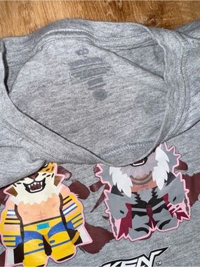 100 vs World Tekken King Corona Extra PlayStation Tee Shirt 2 XL Gray Anime Prom